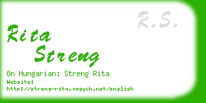 rita streng business card